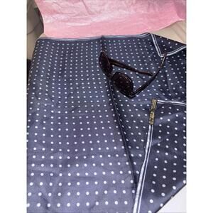 Ashear Rolled Silk Scarf Made In Italy Polka Dots